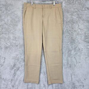 Gap Pants Womens 12 Tall Beige Slim Crop Chino Flat Front Khakis Stretch Ankle
